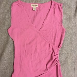 Pink Banana Republic Sleeveless Wrap Shirt